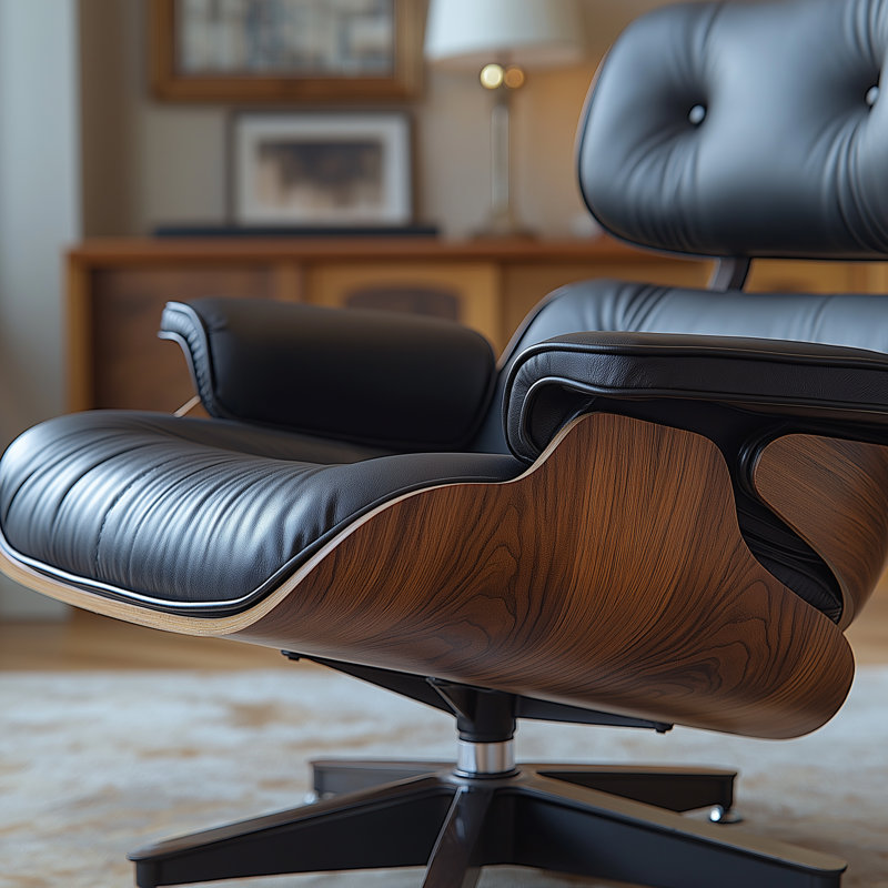 Real leather chair and footstool discount